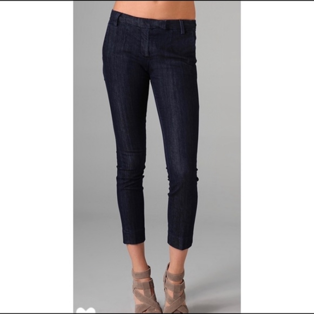 Current/Elliott Dapper Trouser Denim Jeans dark wash crop Wmn's Size 25 Preppy